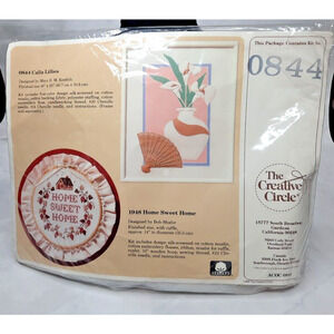 Vintage The Creative Circle Kit Embroidery Candlewicking Calla Lillies 0844